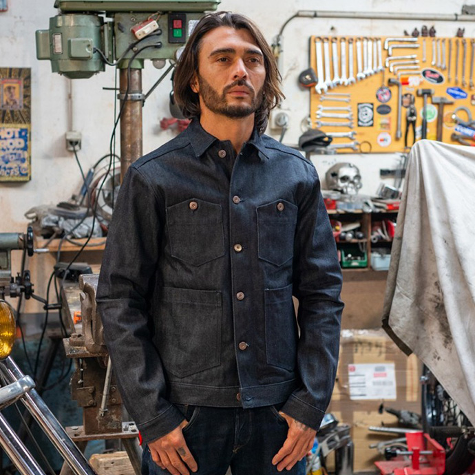 Veste jean moto Brooklyn par Kytone