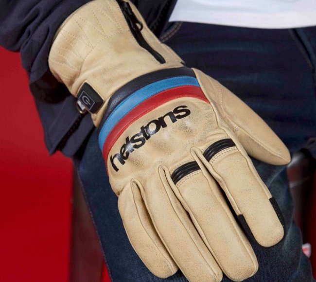 Gants moto chauffants vintage Helstons